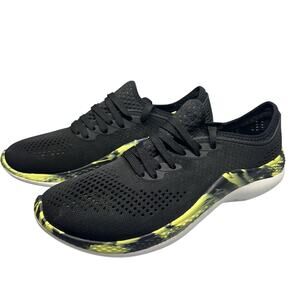 Crocs LiteRide 360 Pacer Marbled Shoes Black‎ Yellow Sneaker Men’s Size 8